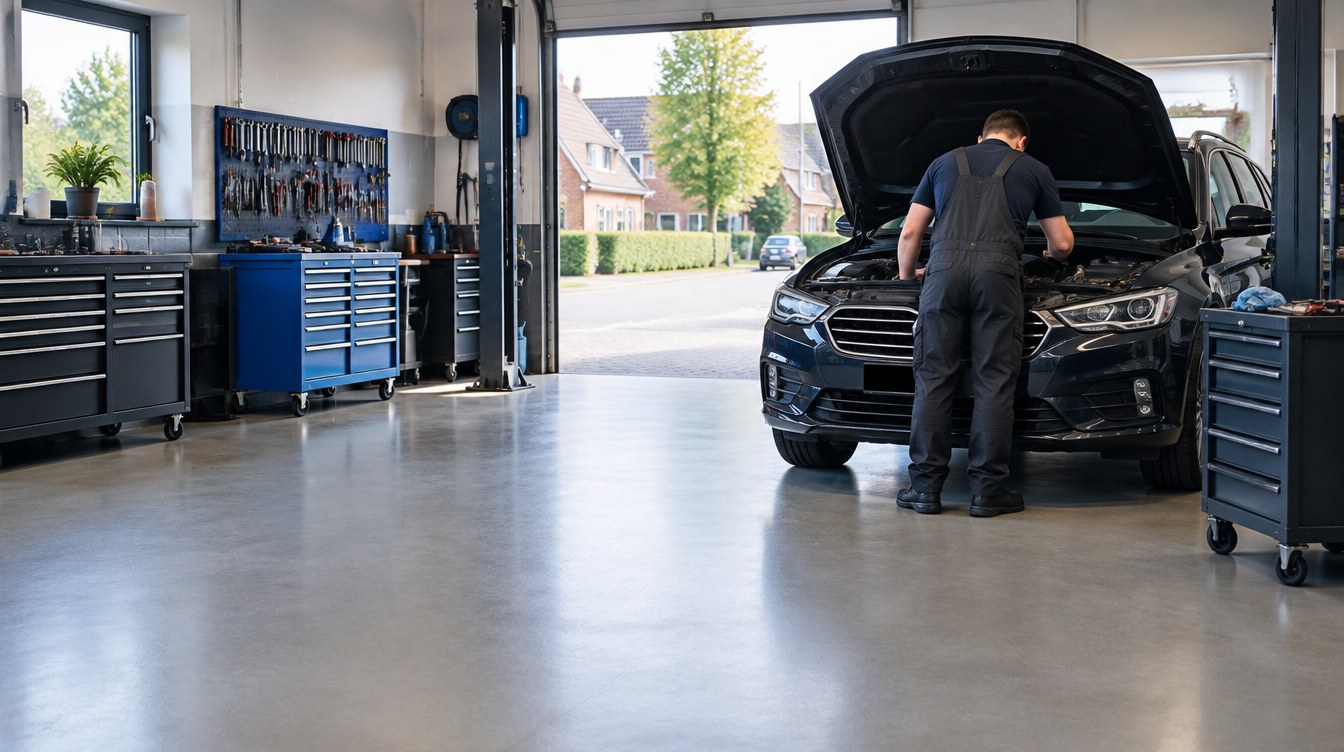 Autogarage kiezen: werkplaats met open motorkap